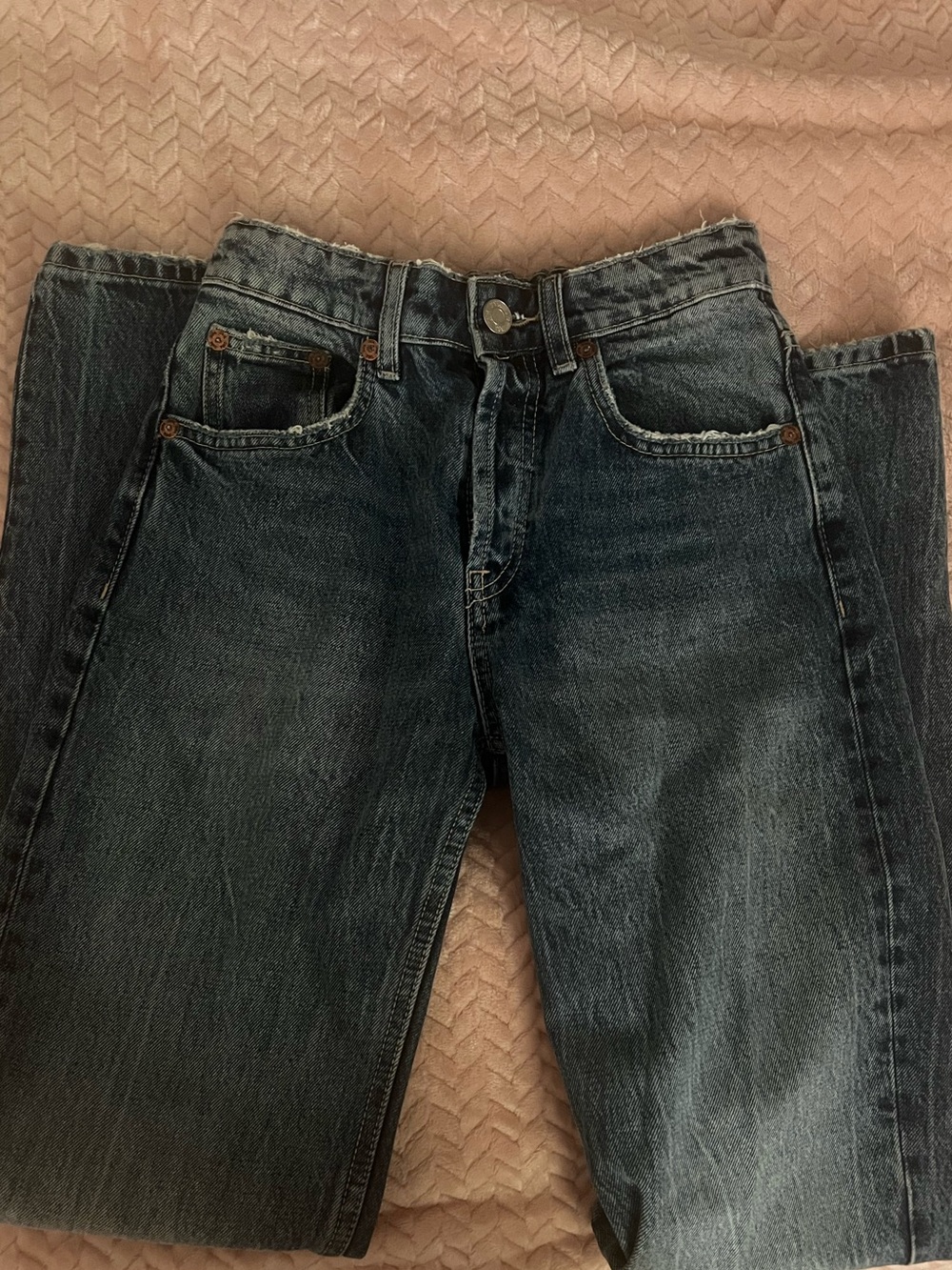Zara Men's Relaxed Jeans - Dark Blue Wash